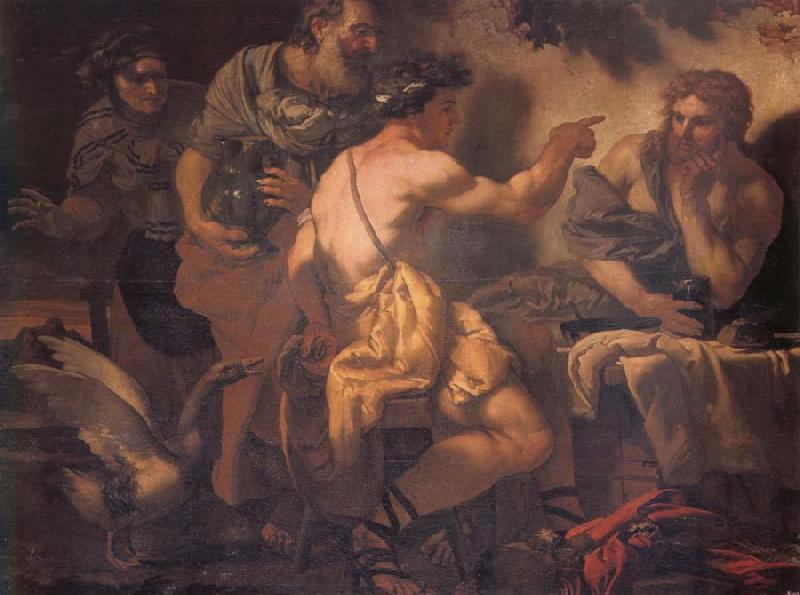 Johann Carl Loth Fupiter and Merury being entertained by philemon and Baucis Sweden oil painting art